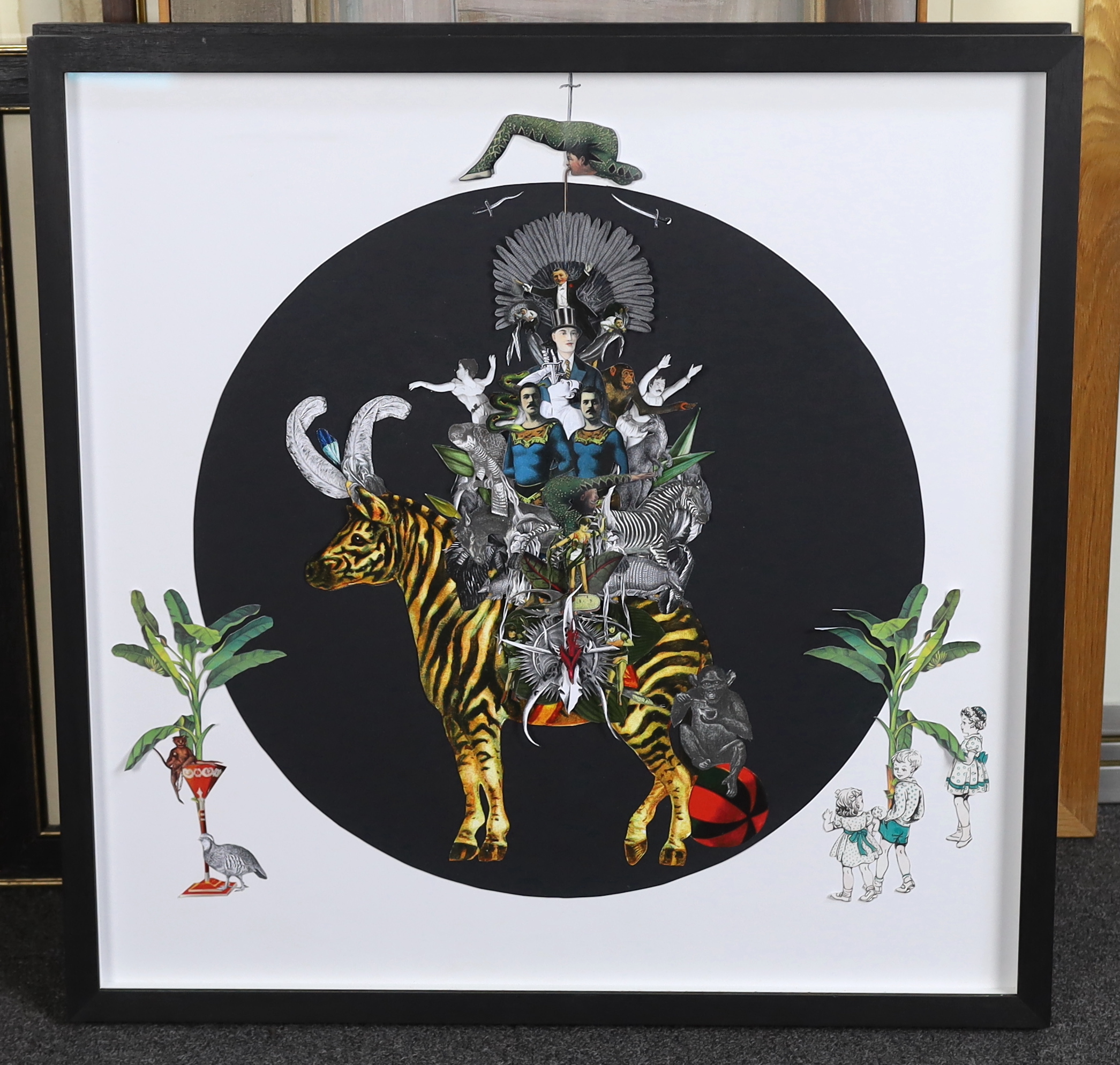 Jana Nicole (American, 1967-), 'Les Circus Des Enfants', collage and mixed media, 59 x 59cm